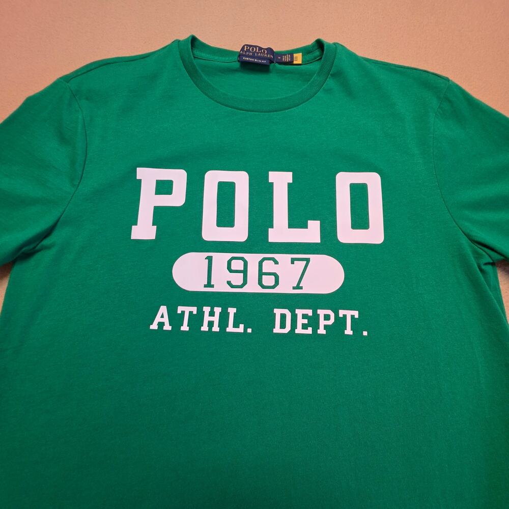 Polo Ralph Lauren Men's 1967 Athletic Dept Graphic T-Shirt Green Sz Medium